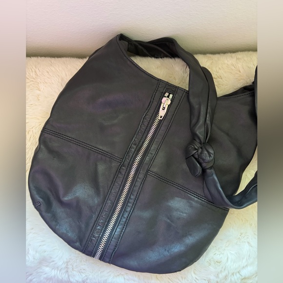 Alexander Wang Donna Sling Hobo Bag Black Leather Silver Hardware RARE Y2K main image 6